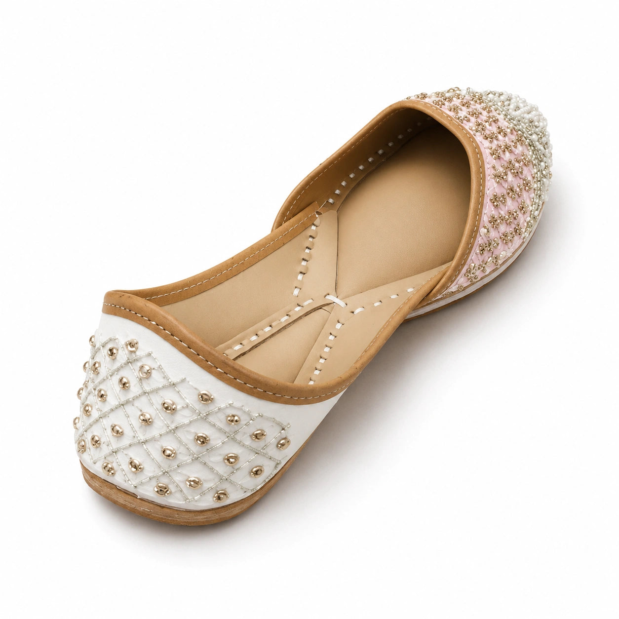 PASTEL PINK BEADED & SEQUIN JUTTI FOR WOMEN