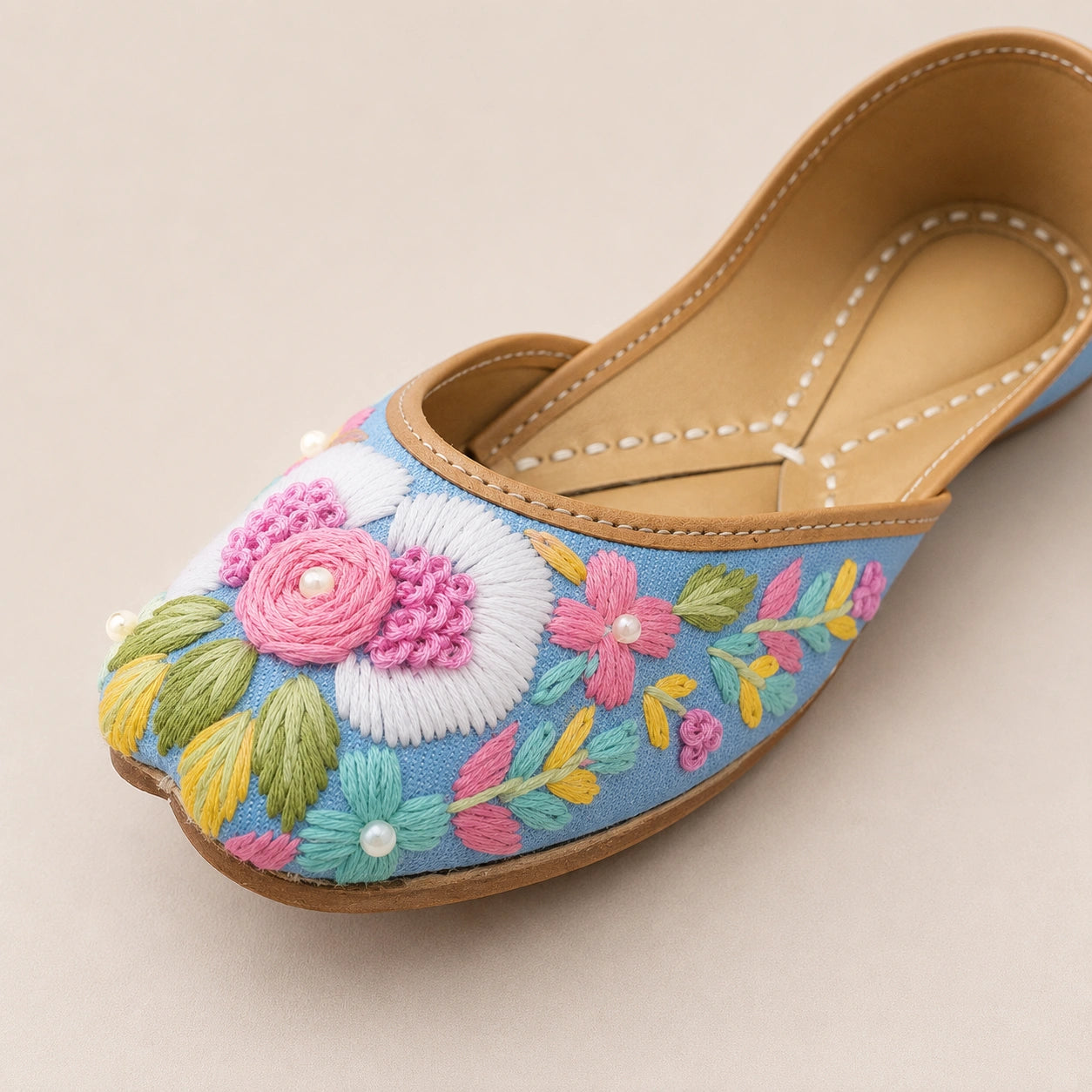 NEEL FLORAL EMBROIDERED JUTTI FOR WOMEN
