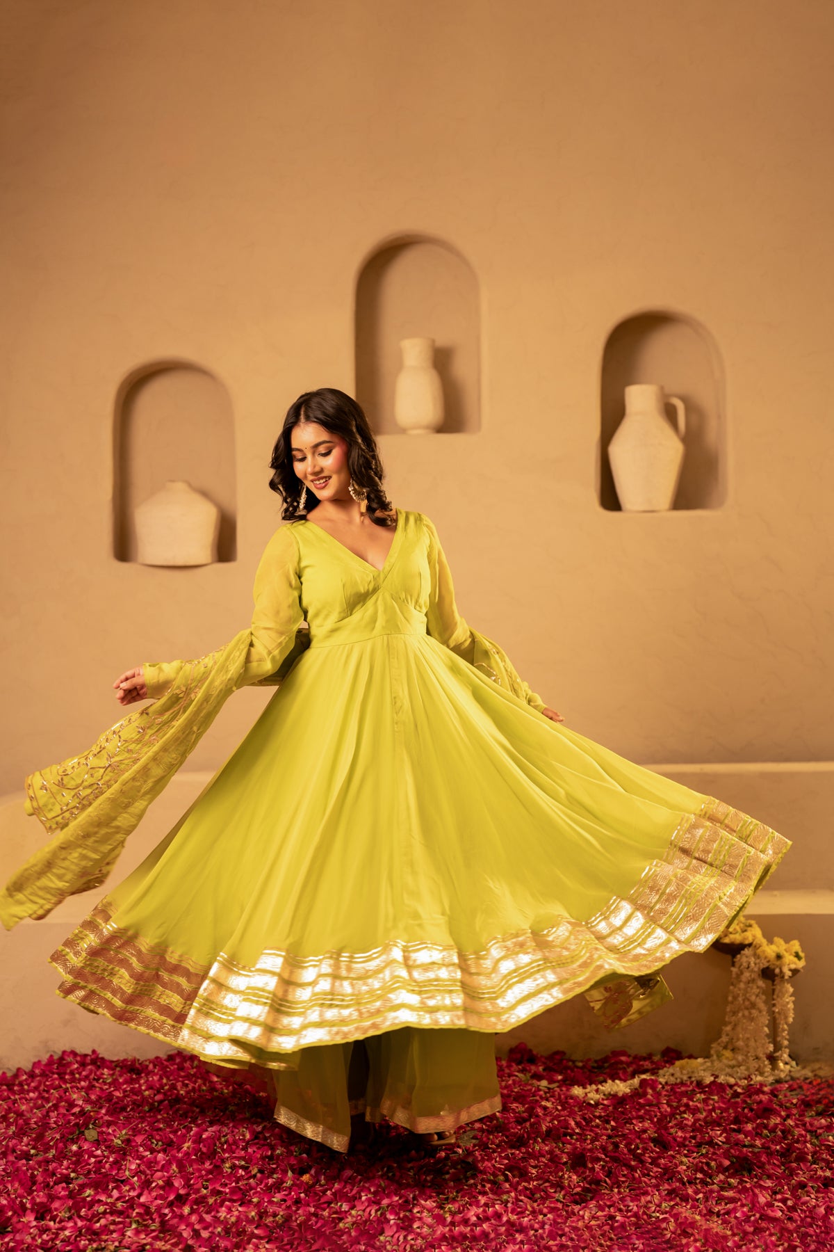 GOTTA BAZAR HARITA GOTA ORGANZA ANARKALI SET