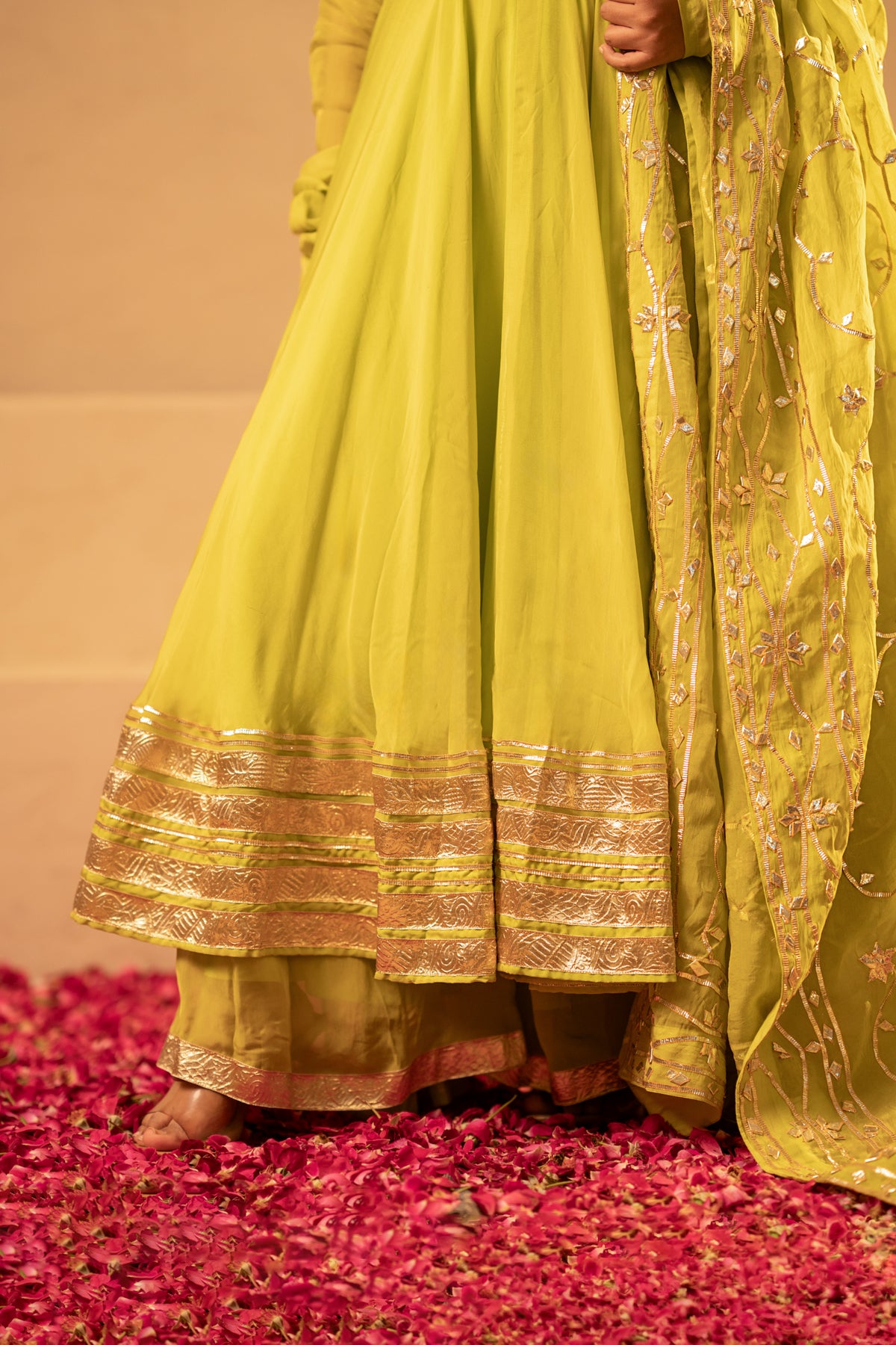 GOTTA BAZAR HARITA GOTA ORGANZA ANARKALI SET