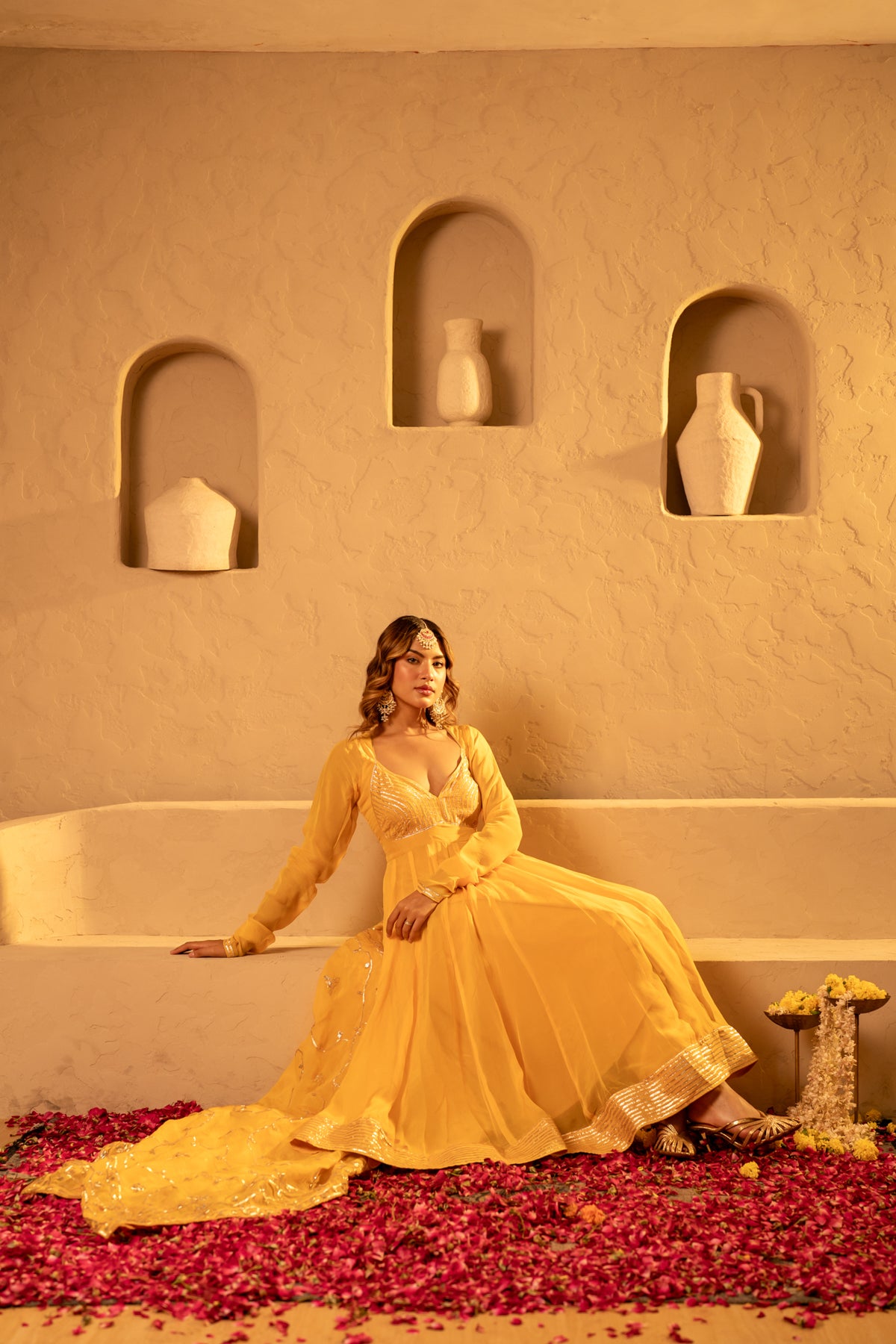 GOTTA BAZAR SURYAMUKHI GOTA FLARE ANARKALI SET WITH GOTA JAAK DUPATTA