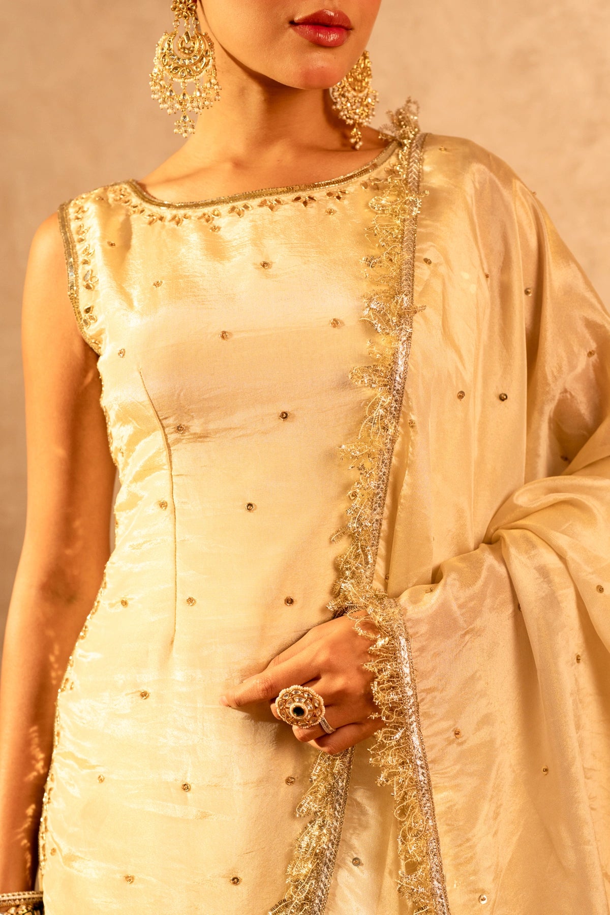GOTTA BAZAR SHEESH COSMOS HAND WORK FARSI SALWAR SET