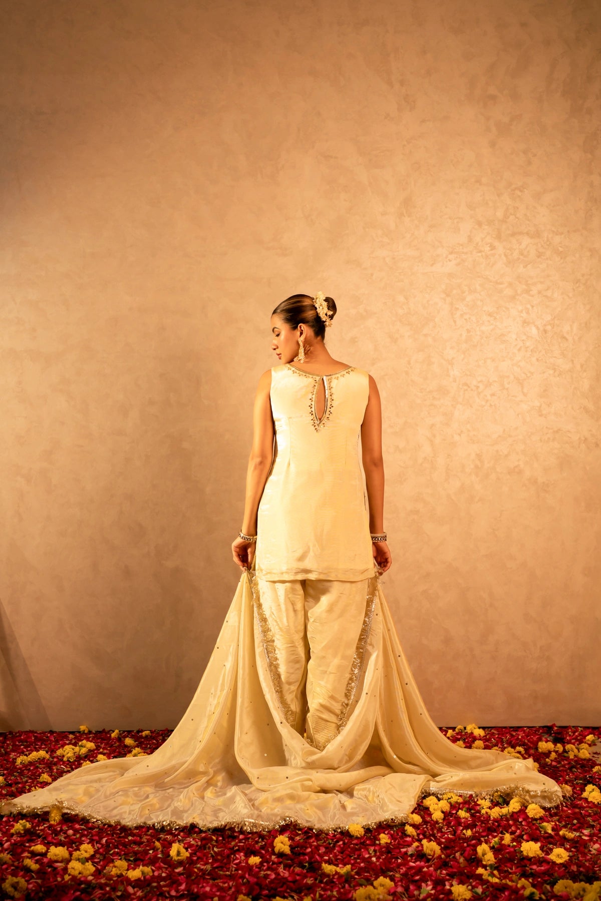 GOTTA BAZAR SHEESH COSMOS HAND WORK FARSI SALWAR SET
