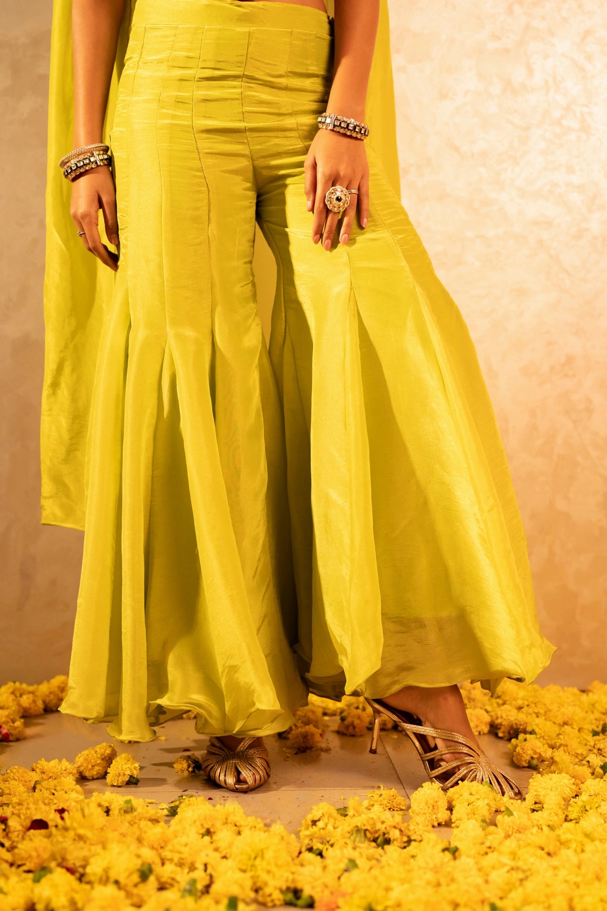 GOTTA BAZAR NEON COSMOS DABKA WORK SHARARA SET