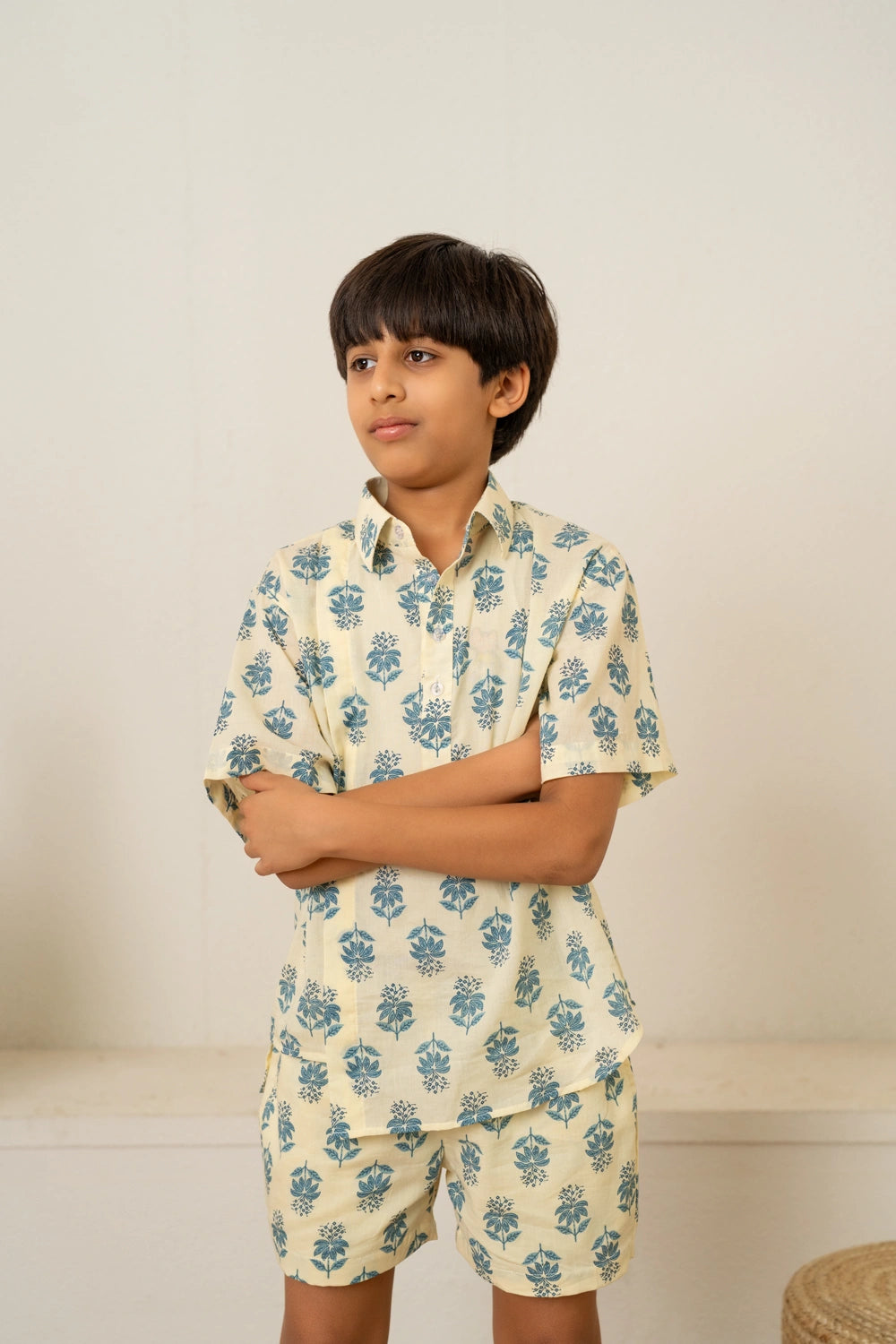 KHLKARI TINY MOTIF HAND BLOCK PRINT COTTON CO-ORD SET