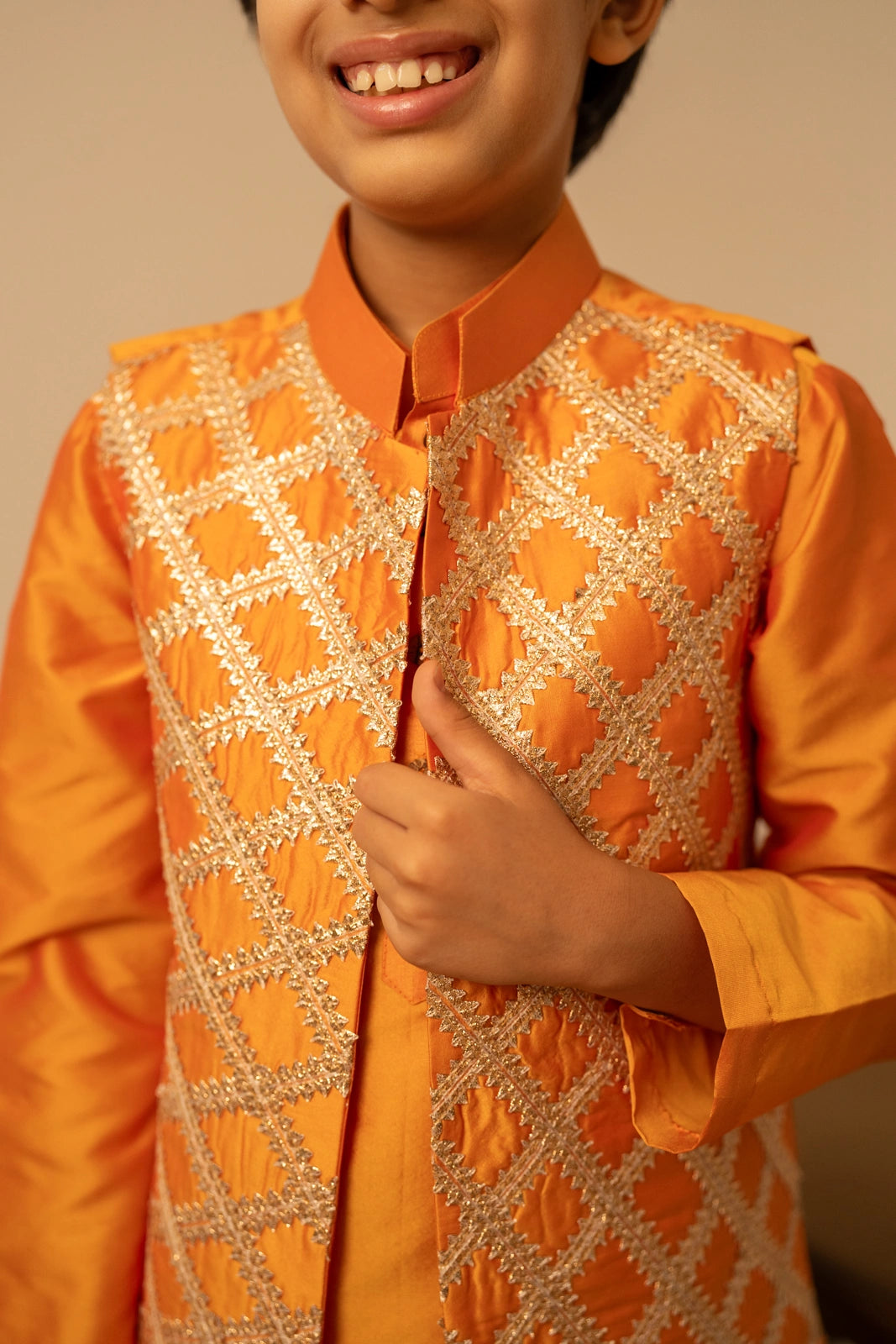 KHILKARI TANGY TAFFETA KURTA SET WITH JACKET