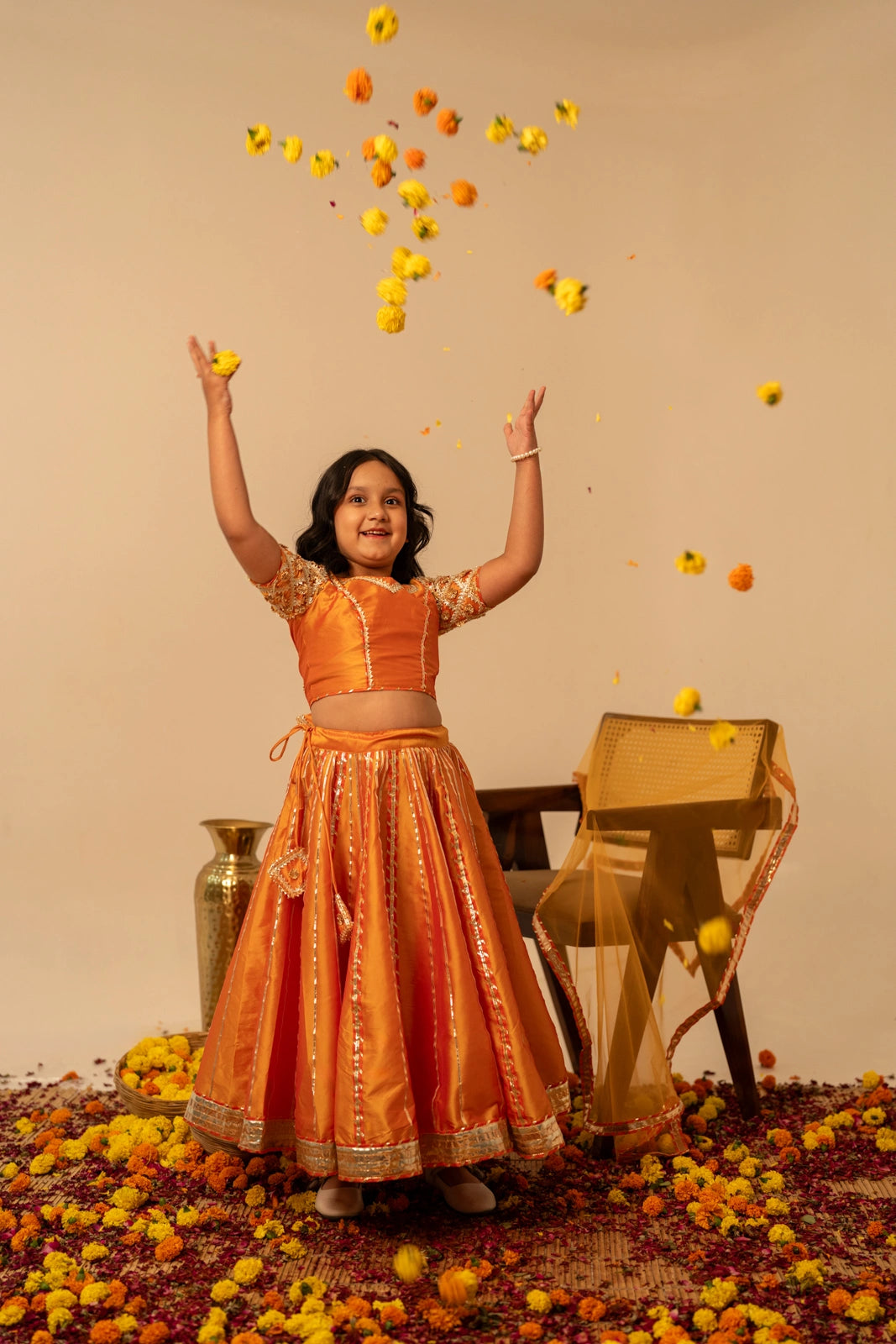 KHILKARI TANGY TAFFETA LEHENGA SET