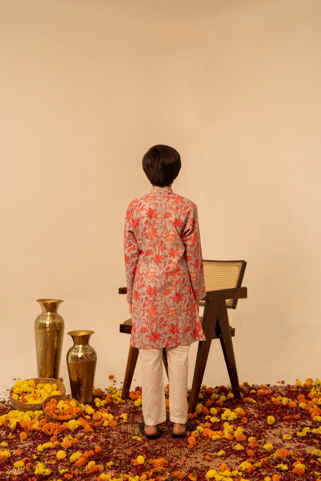 KHILKARI FLOWY FLOWERY COTTON ANGRAKHA KURTA SET
