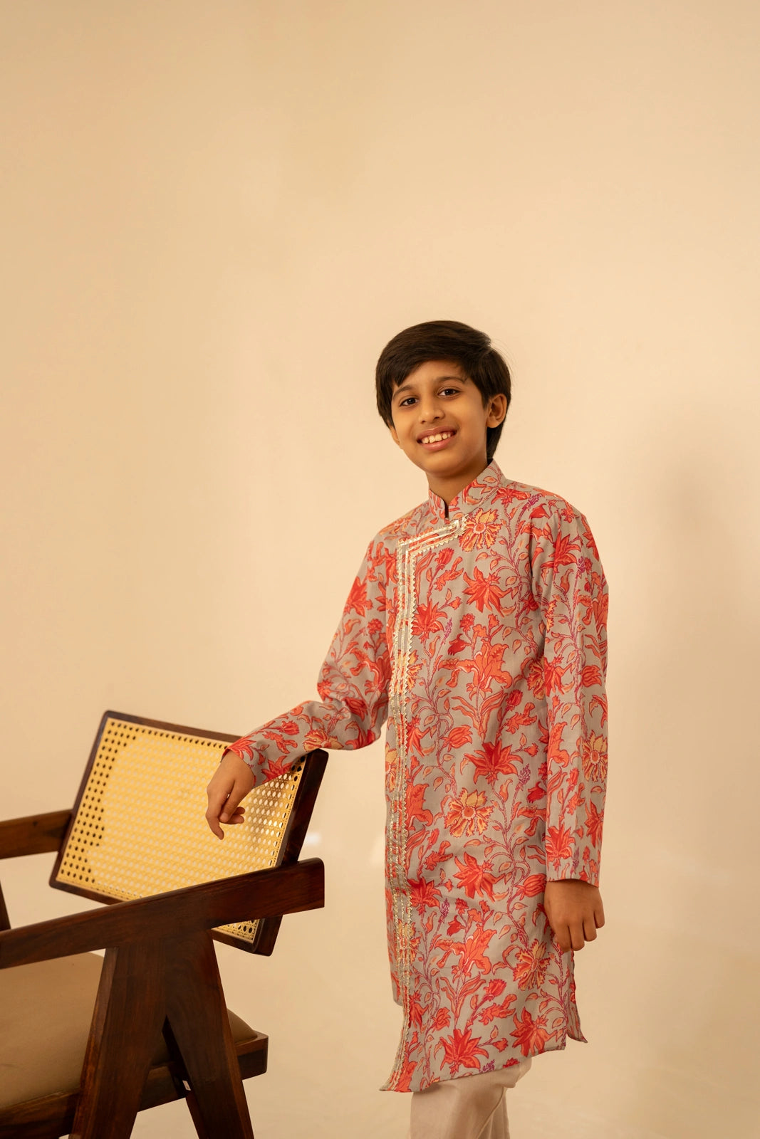KHILKARI FLOWY FLOWERY COTTON ANGRAKHA KURTA SET