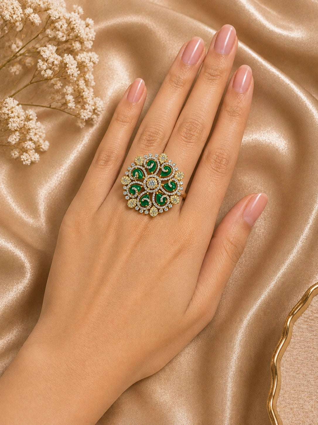 AIRA GREEN ADUSTABLE FASHION RING