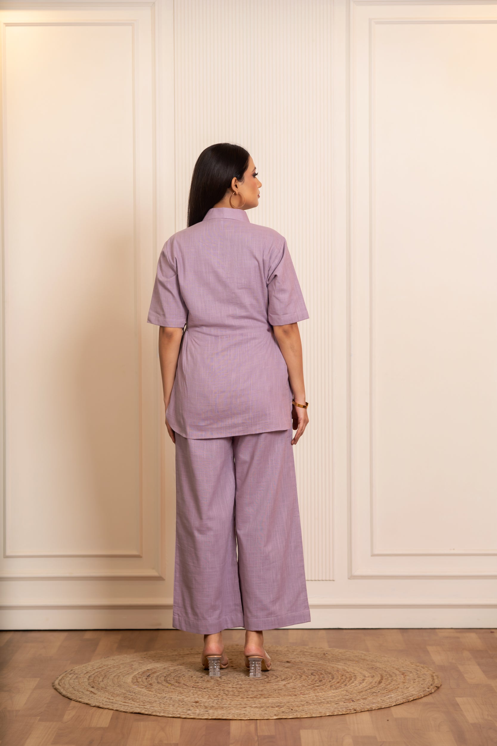SUKOON LILAC COTTON SLUB CO_ORD SETS
