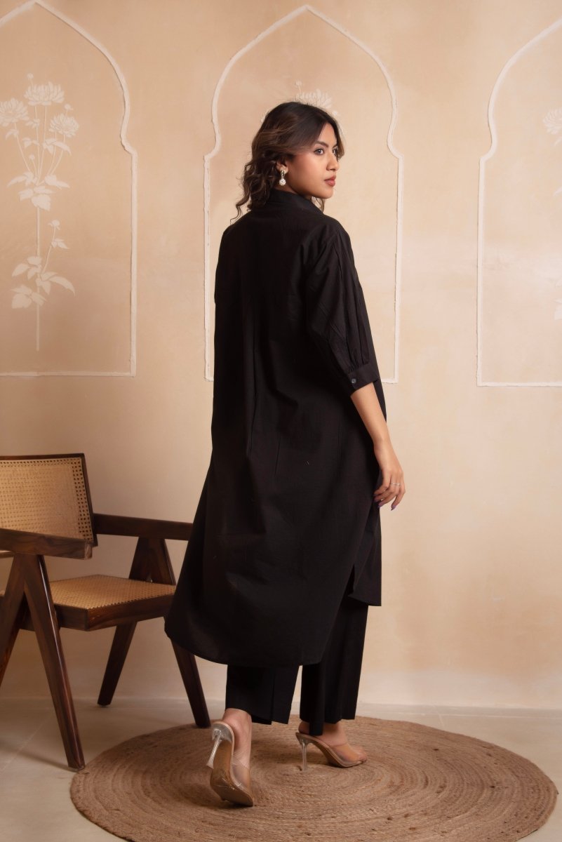 DHOOP CHAAV AISHA BLACK COTTON CO - ORD SET - Pomcha Jaipur