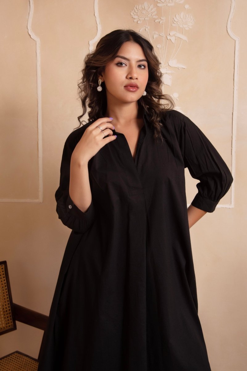 DHOOP CHAAV AISHA BLACK COTTON CO - ORD SET - Pomcha Jaipur
