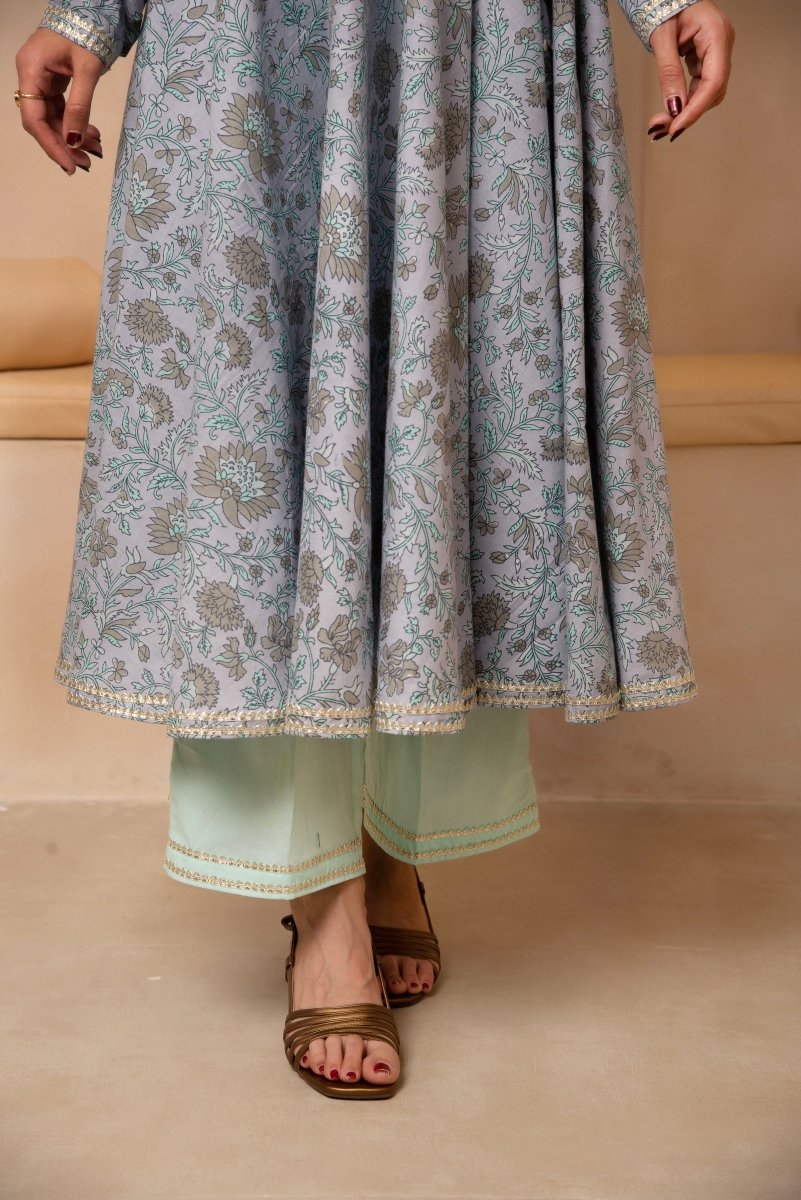 DHOOP CHAAV MALA COTTON ANGRAKHA SET WITH COTTON DUPATTA - Pomcha Jaipur