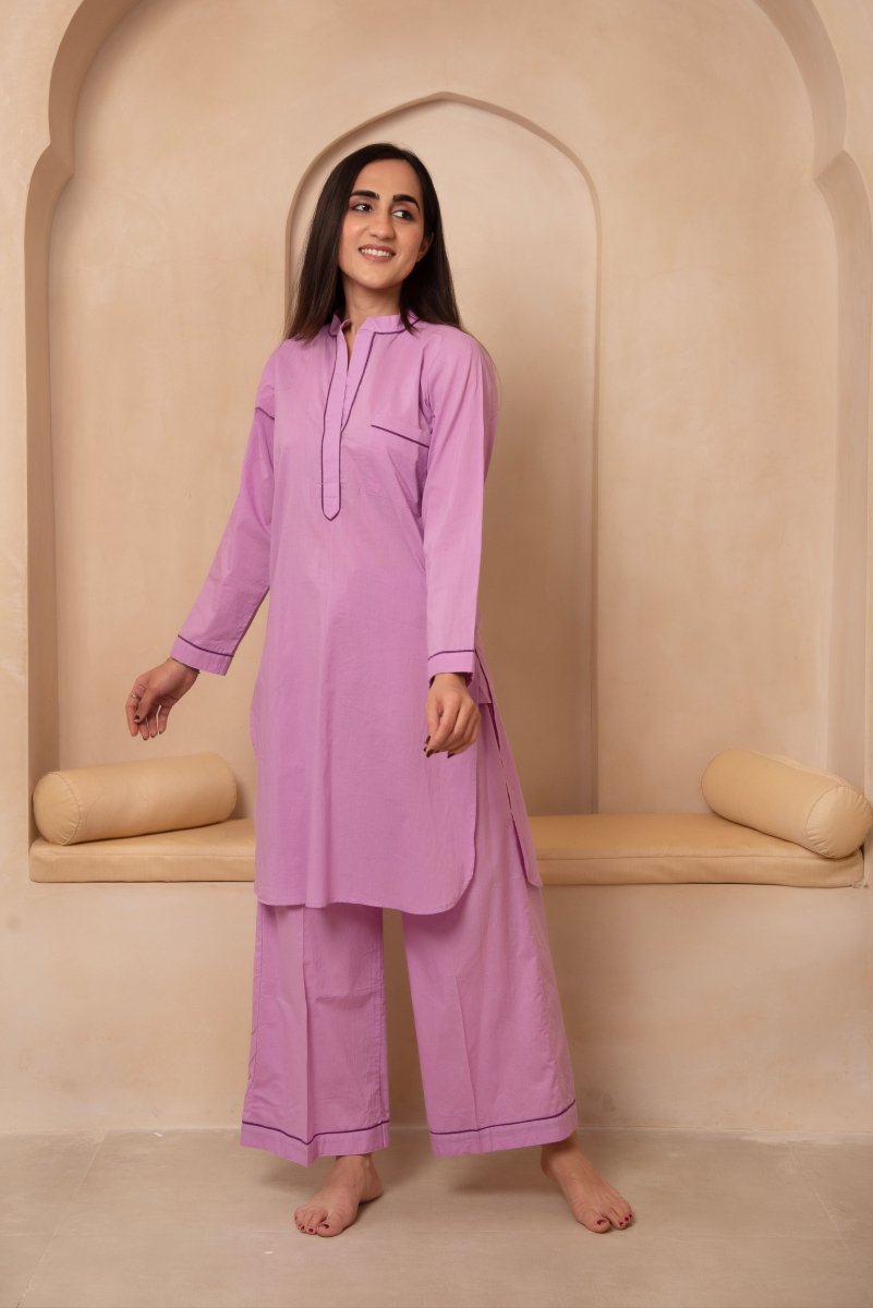 DHOOP CHAAV ORCHID PURPLE COTTON CO - ORD SET - Pomcha Jaipur