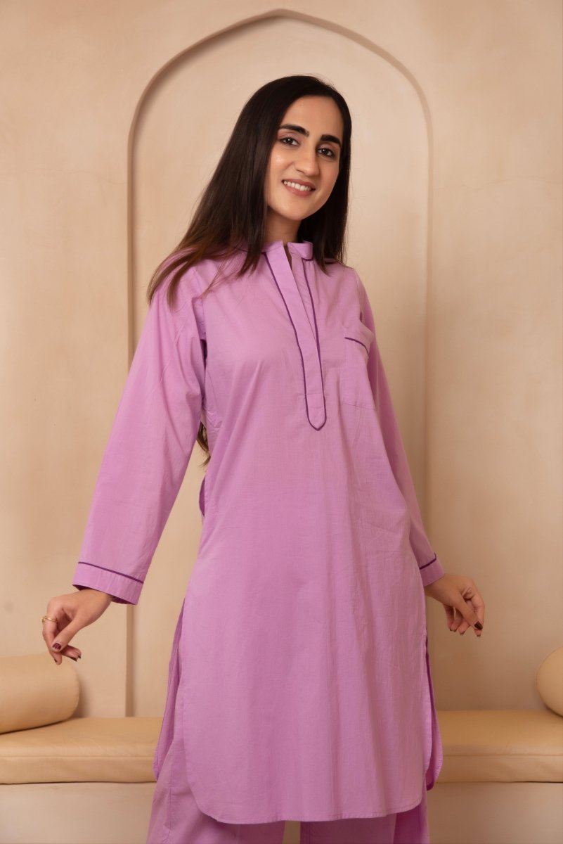 DHOOP CHAAV ORCHID PURPLE COTTON CO - ORD SET - Pomcha Jaipur