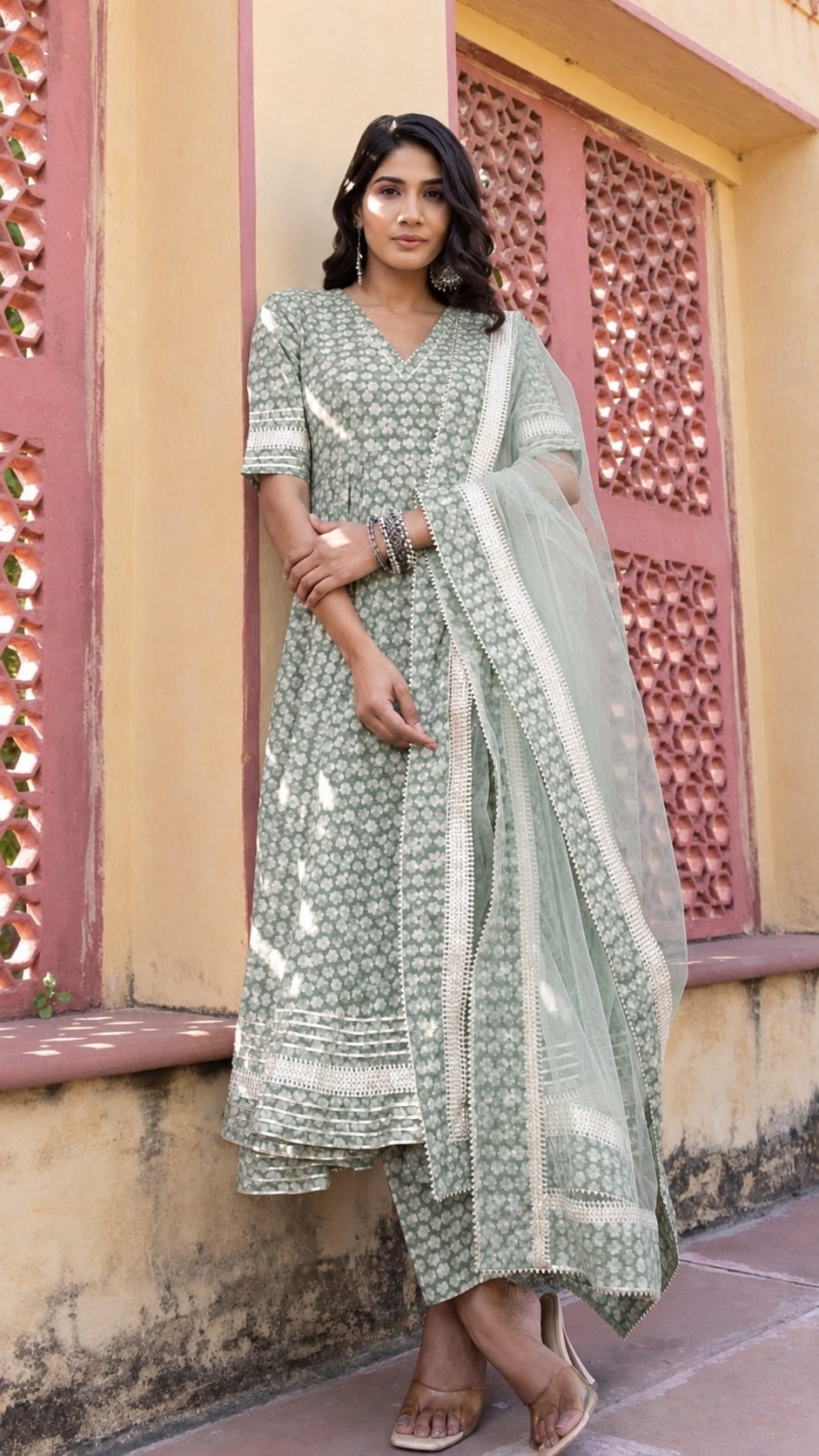MAHNOOR COTTON ANARKALI SET