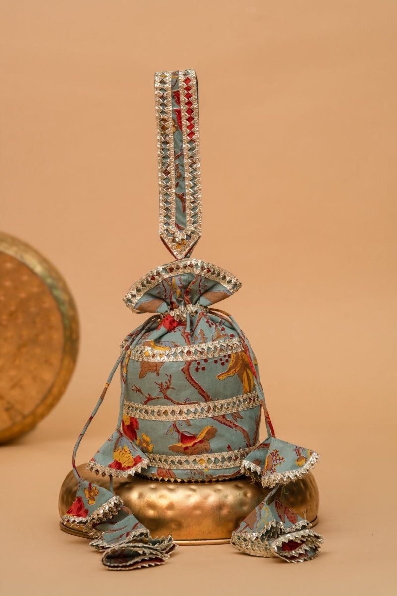 FLORA FEST GOTA PATTI POTLI BAG - Pomcha Jaipur