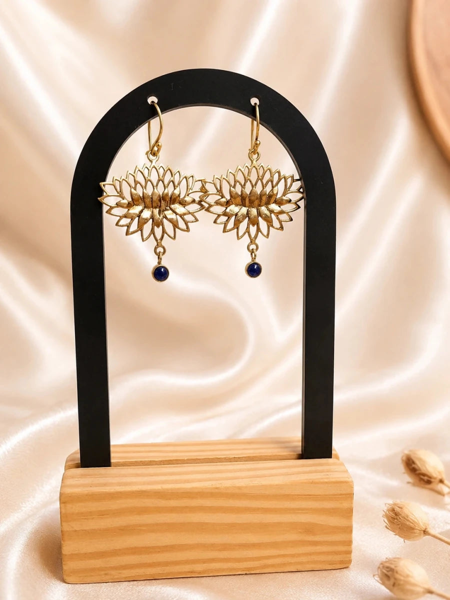 GOLDEN BLOOM EARRINGS - Pomcha Jaipur