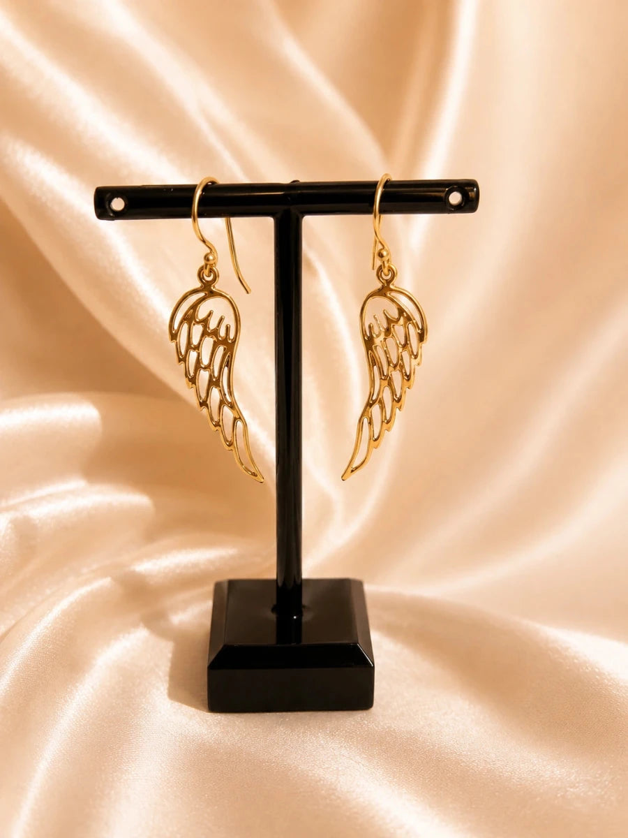 GOLDEN FEATHER EARRINGS - Pomcha Jaipur