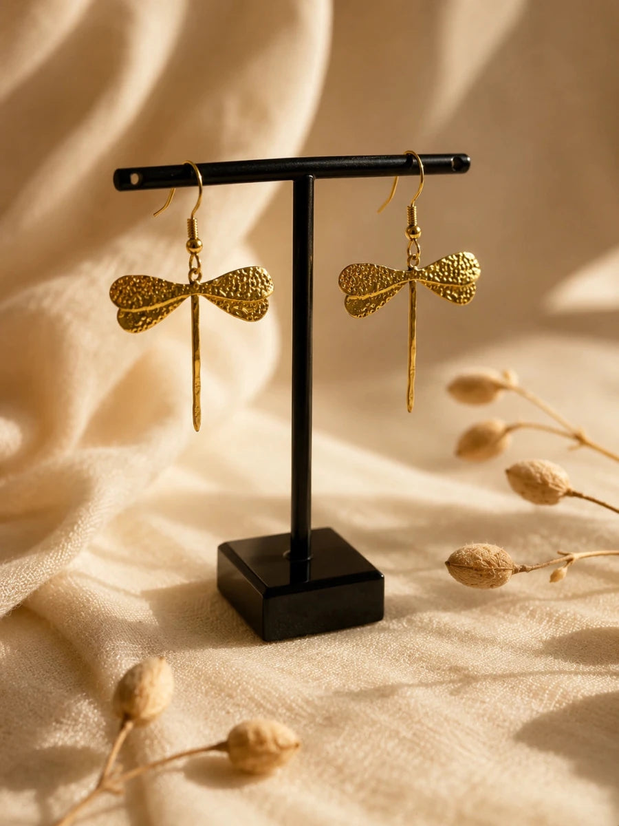 GOLDEN NATURE'S DROPS EARRINGS - Pomcha Jaipur