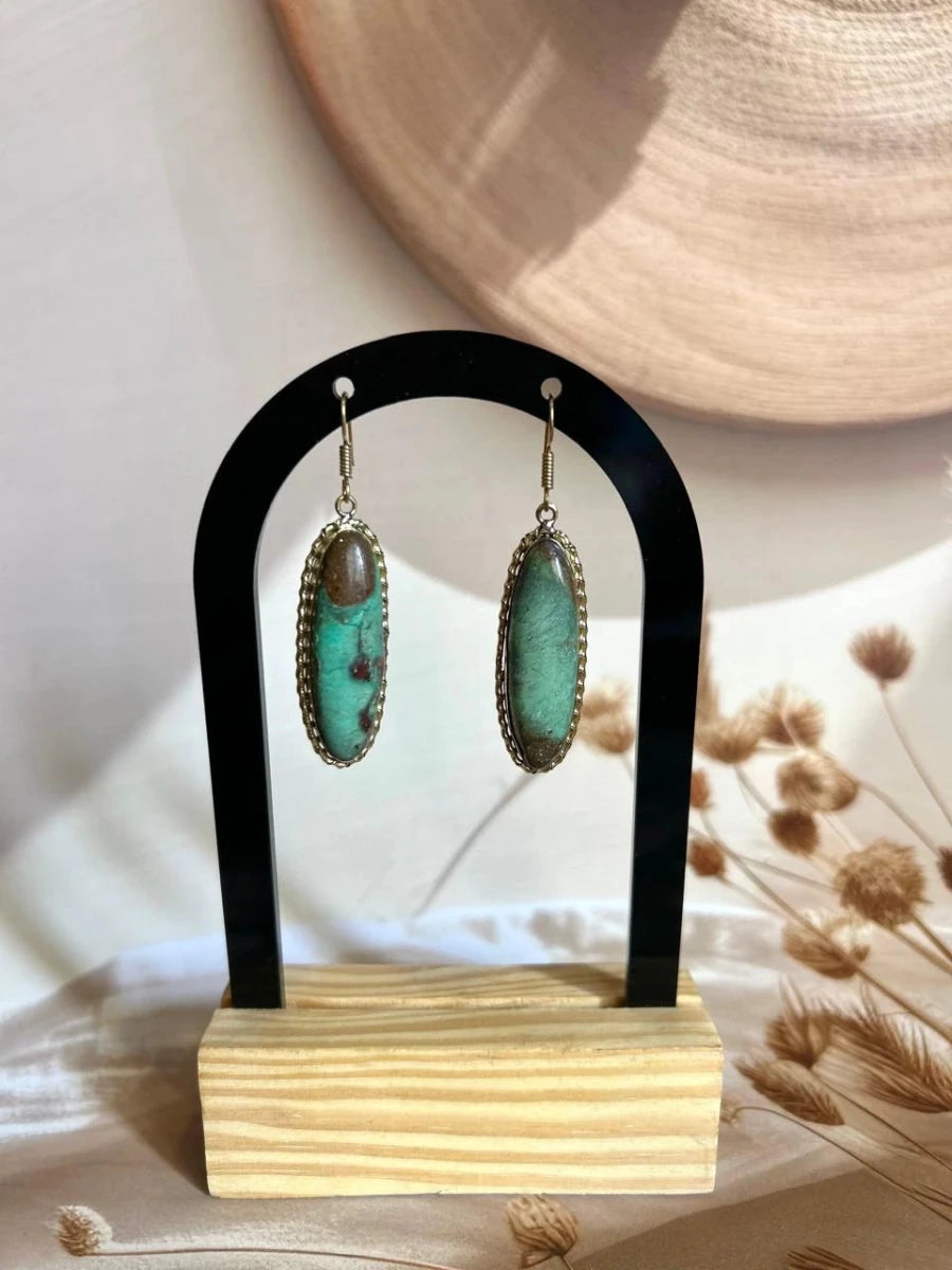 GREEN MOSIAC GREEN GLOW EARRINGS - Pomcha Jaipur