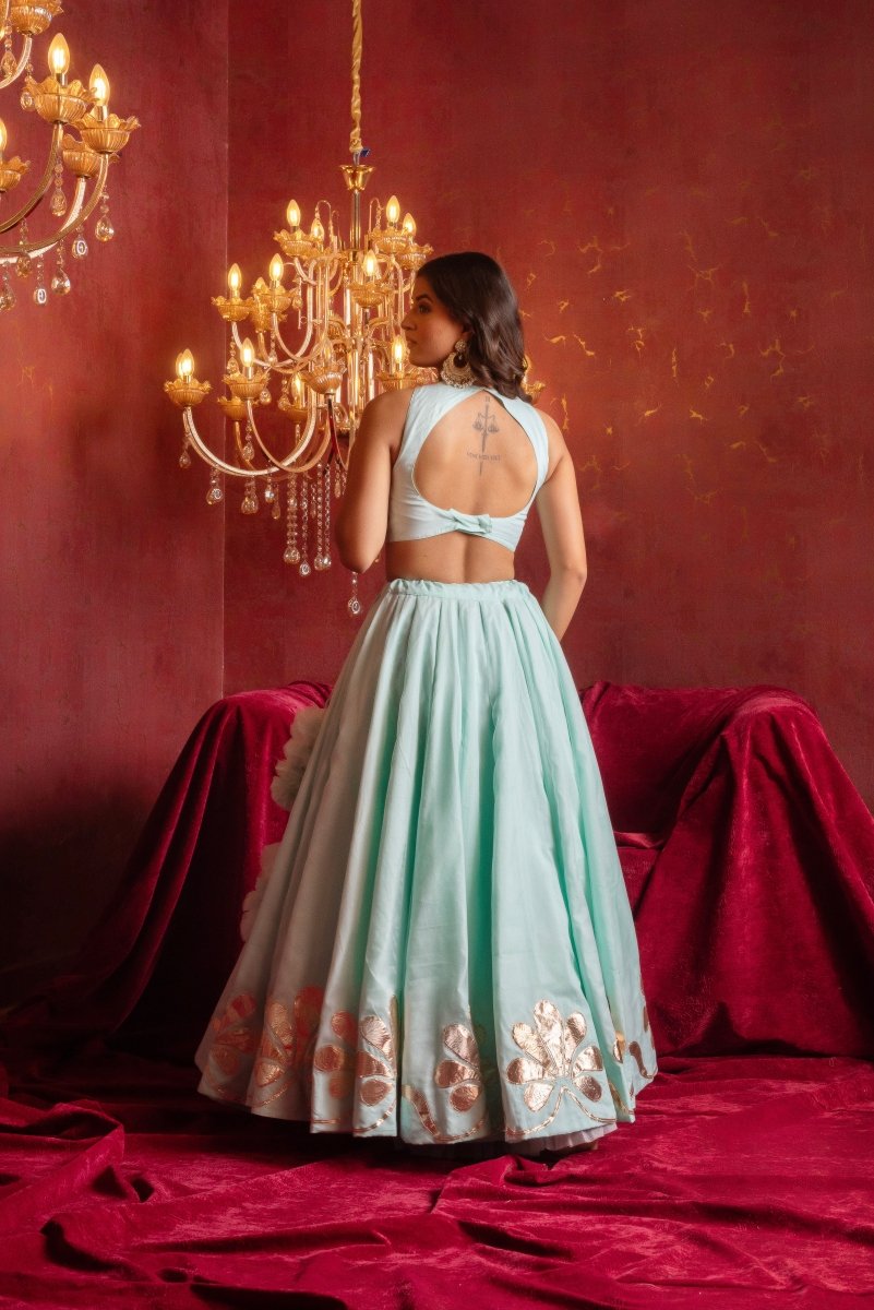 GULFIZAN SUFI MINT ORGANZA GOTA PATTI LEHENGA SETS WITH ORGANZA DUPATTA - Pomcha Jaipur