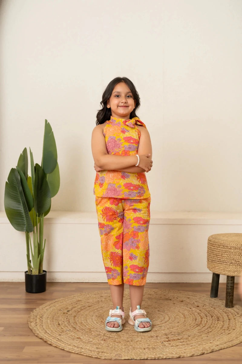 KHILKARI FLORAL SUMMERY COTTON CO-ORD SET - Pomcha Jaipur