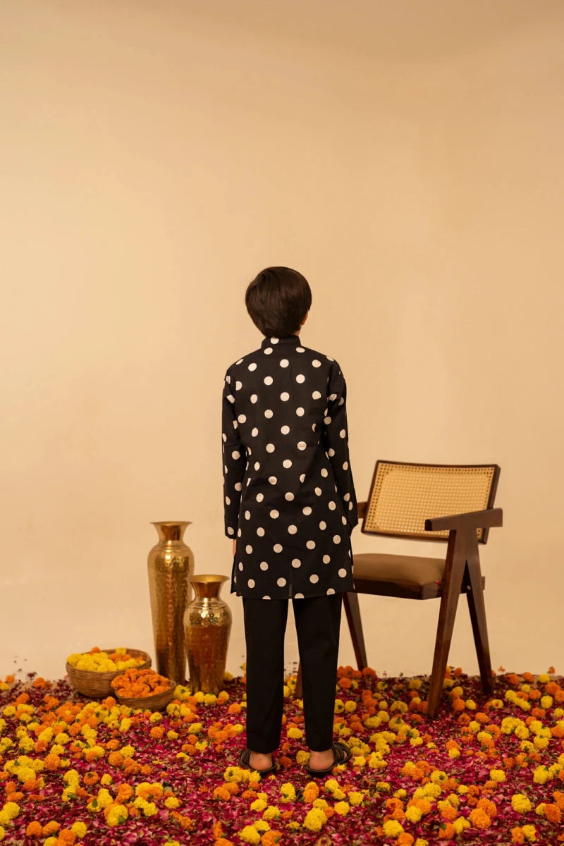 KHILKARI POLKA DOT COTTON KURTA SET - Pomcha Jaipur