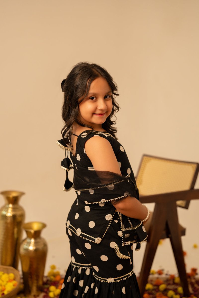 KHILKARI THE POLKA POP COTTON SHARARA SET - Pomcha Jaipur