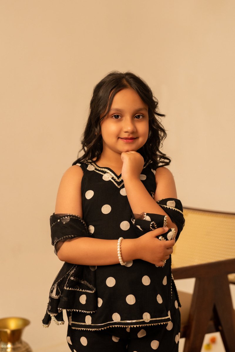 KHILKARI THE POLKA POP COTTON SHARARA SET - Pomcha Jaipur