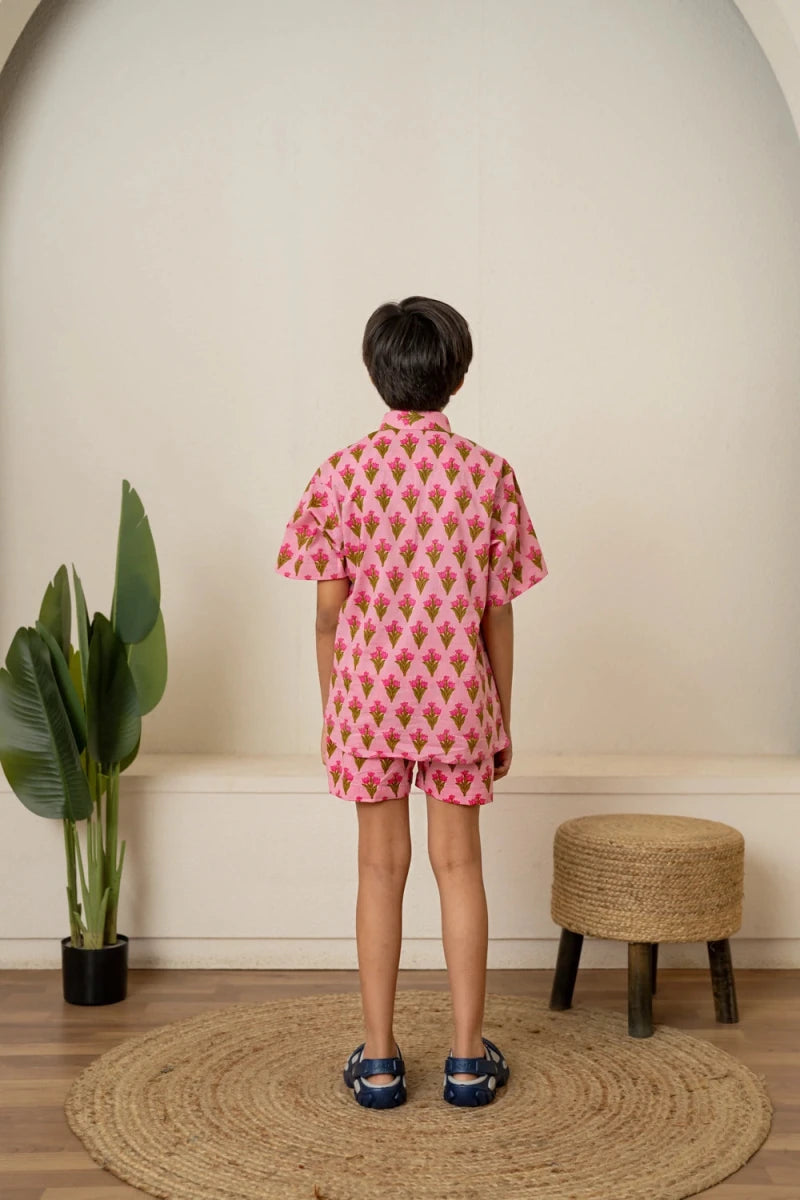 KHILKARI TINY TULIP COTTON HAND-BLOCK CO-ORD SET - Pomcha Jaipur