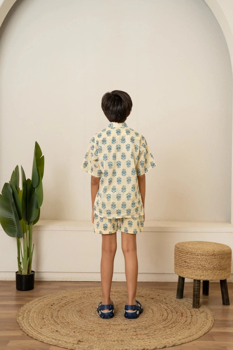 KHLKARI TINY MOTIF HAND BLOCK PRINT COTTON CO-ORD SET - Pomcha Jaipur