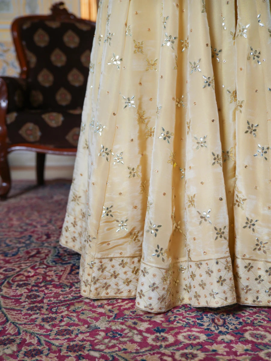 MEHFIL SUNEHRI GOLD GOTA PATTI KARIGARI COSMO LEHENGA SET WITH DUPATTA - Pomcha Jaipur
