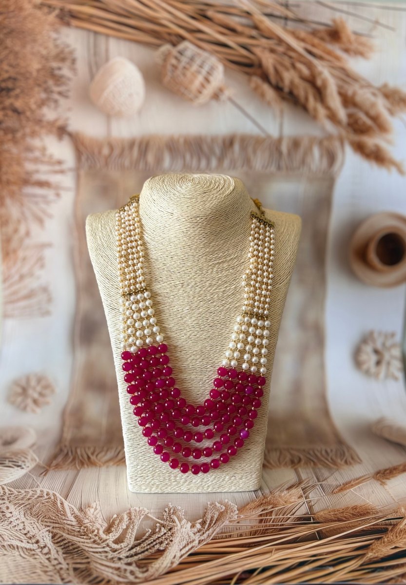 PEARL RAANI MOTI MULTI LAYERD NECKLACE - Pomcha Jaipur