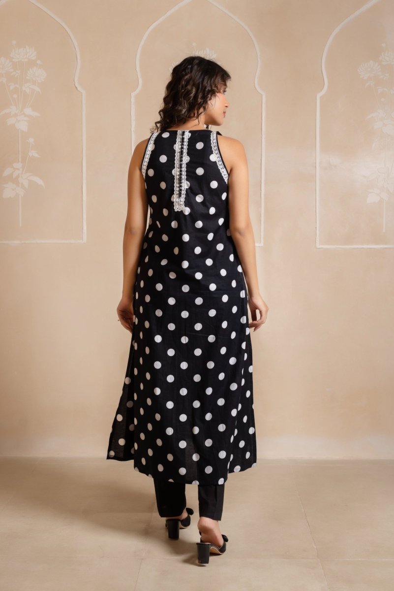 RANG MALHAR POLKA DOT COTTON EMBROIDERY CO - ORD SET - Pomcha Jaipur