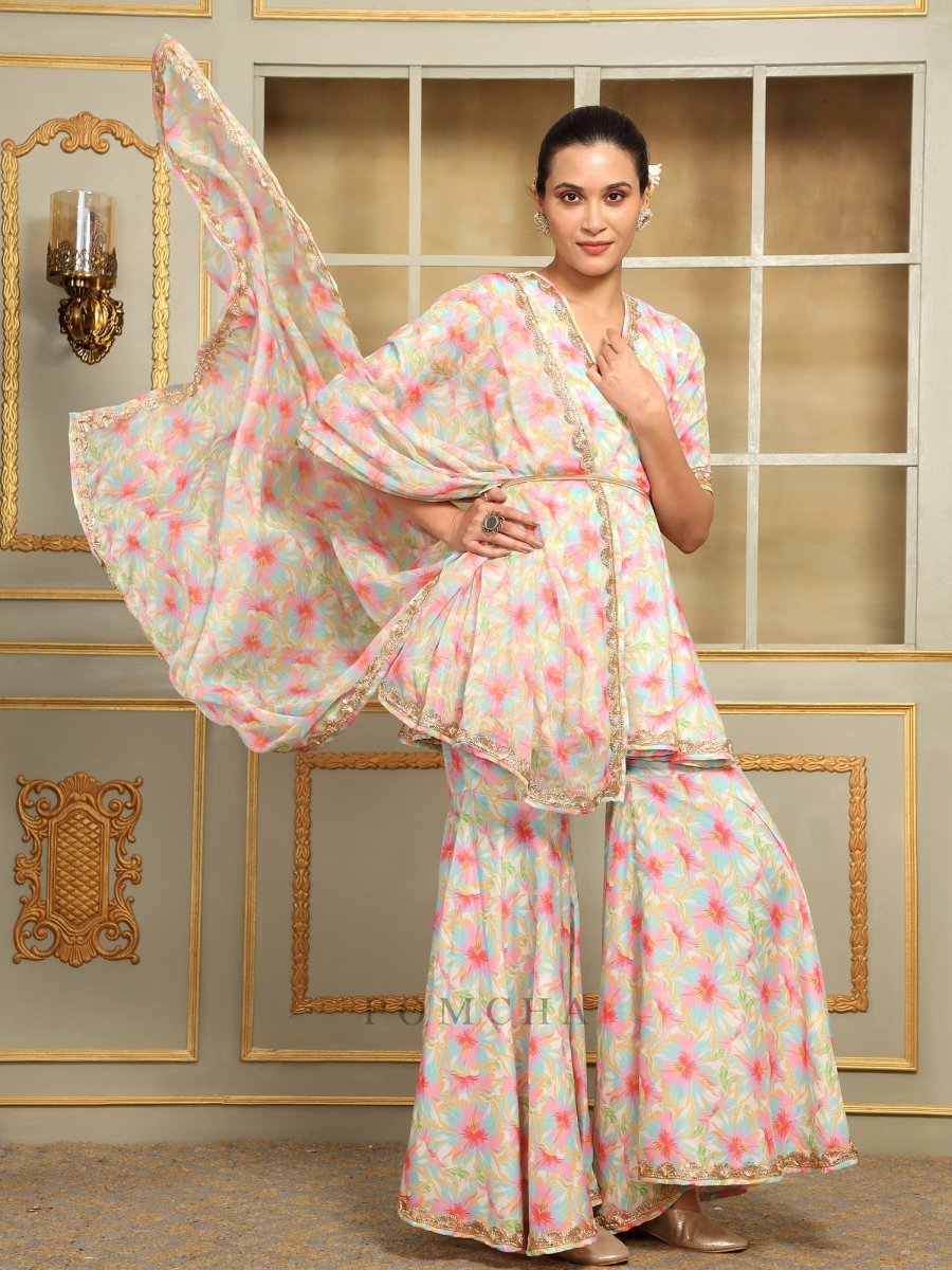 SAADGI GULISTAN SHARARA SET - Pomcha Jaipur