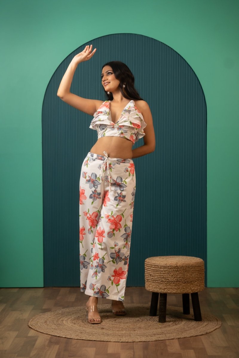 SUKOON BREEZY SUMMER SAFED FLORAL PRINT PANT SETS - Pomcha Jaipur