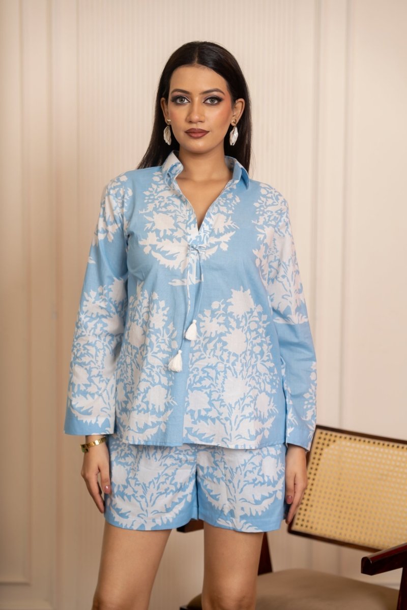 SUKOON SKY BLOOMS COTTON CO-ORD SETS - Pomcha Jaipur