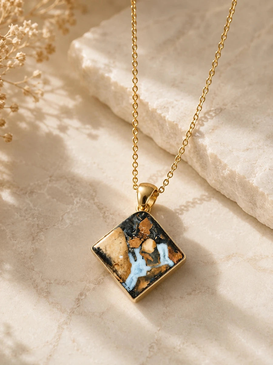 VINTAGE STONE STYLE PENDANT - Pomcha Jaipur