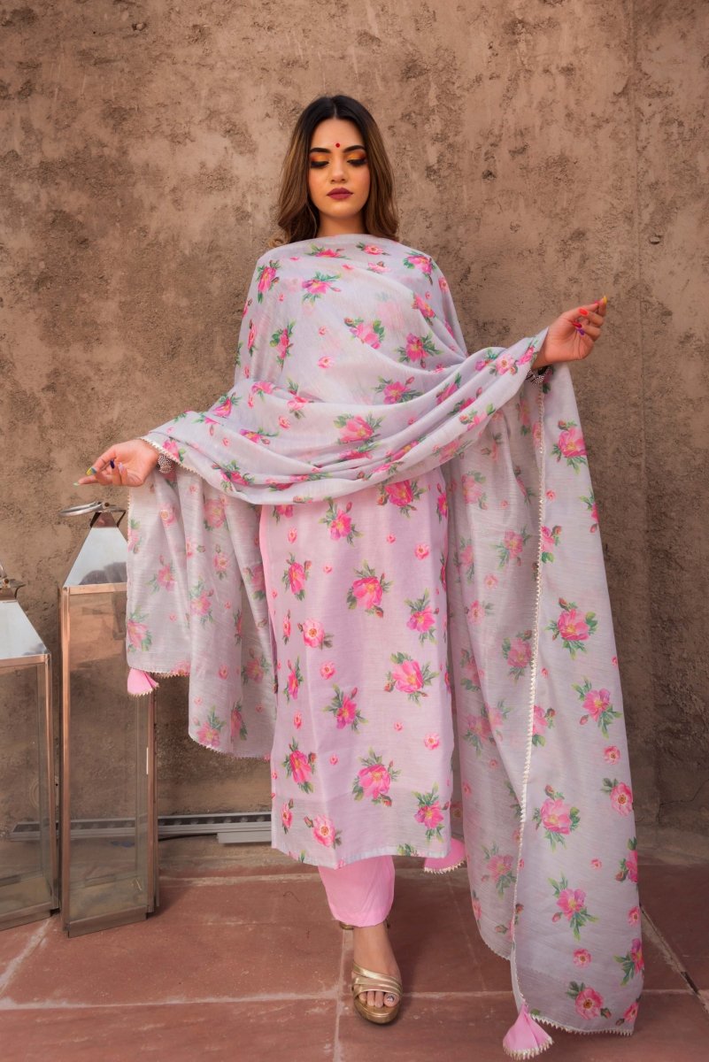GULAB MODAL COTTON SUIT SET - Pomcha Jaipur