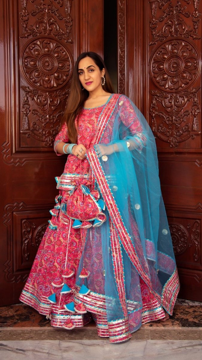 NAAZ COTTON SKIRT SET - Pomcha Jaipur