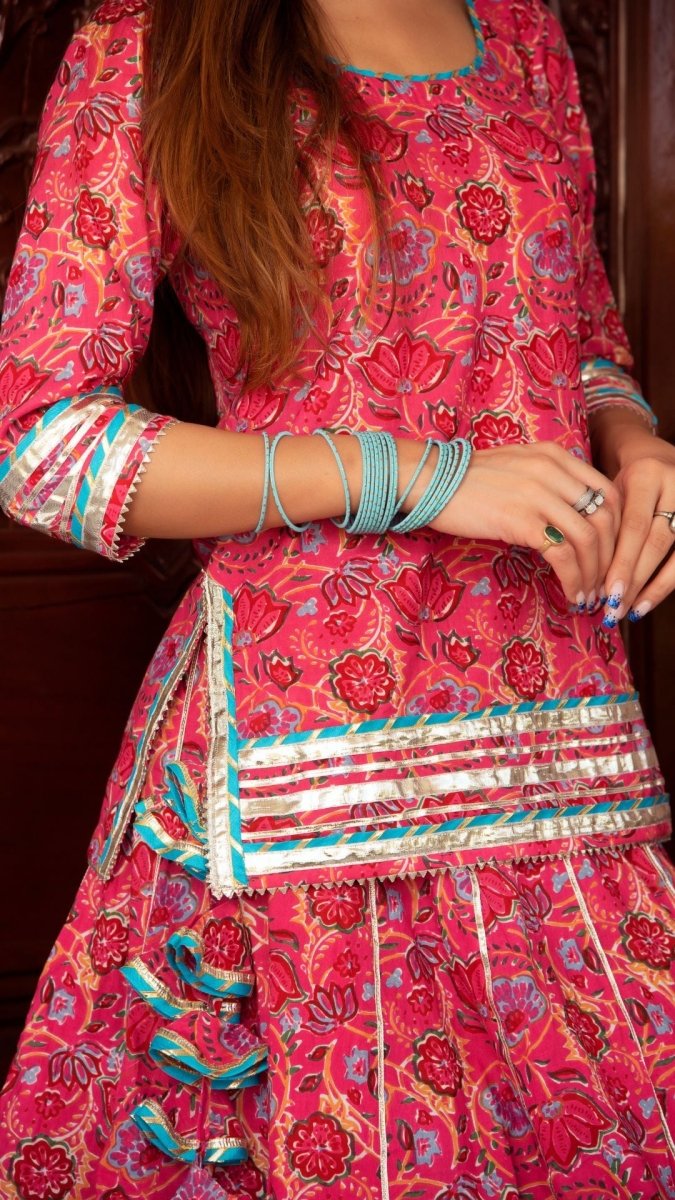 NAAZ COTTON SKIRT SET - Pomcha Jaipur