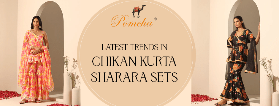 Latest Trends in Chikan Kurta Sharara Sets: From Pastels to Embellishments - Pomcha Jaipur