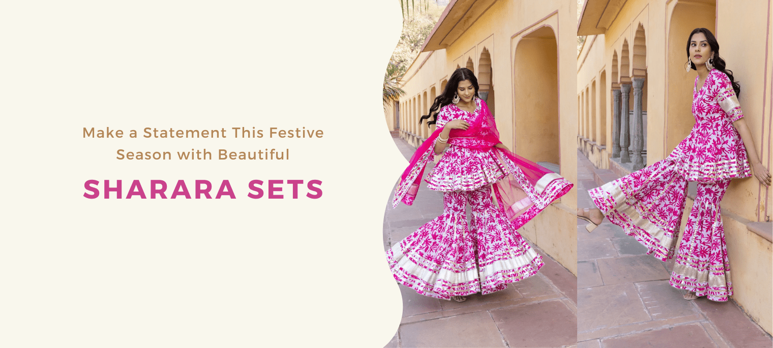 Make a Statement This Festive Season with Beautiful Sharara Sets - Pomcha Jaipur