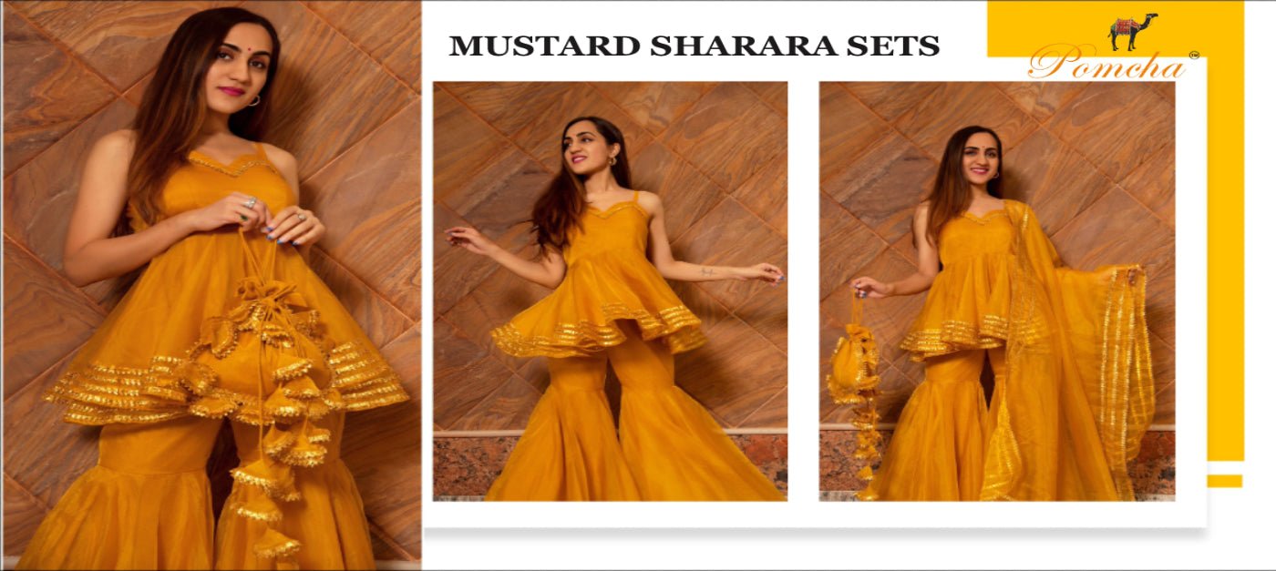Mustard Sharara Sets - Pomcha Jaipur