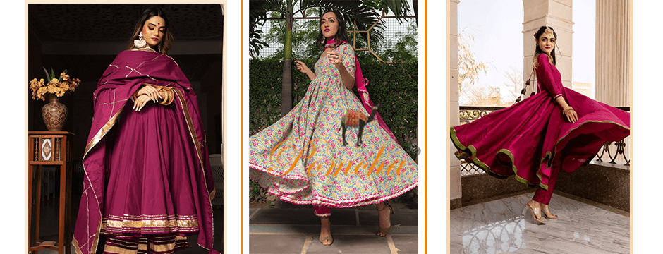 The Latest Trends in Anarkali Suit Sets in 2024: From Floor-Length to Flared Styles - Pomcha Jaipur