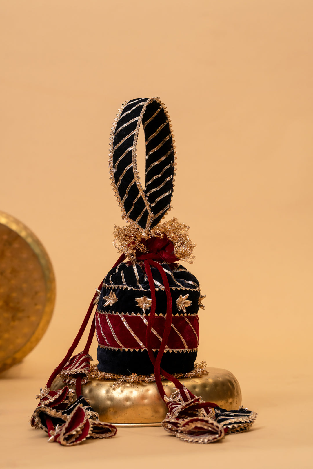 VELVET THE ROYAL GOTA PATTI  POTLI BAG