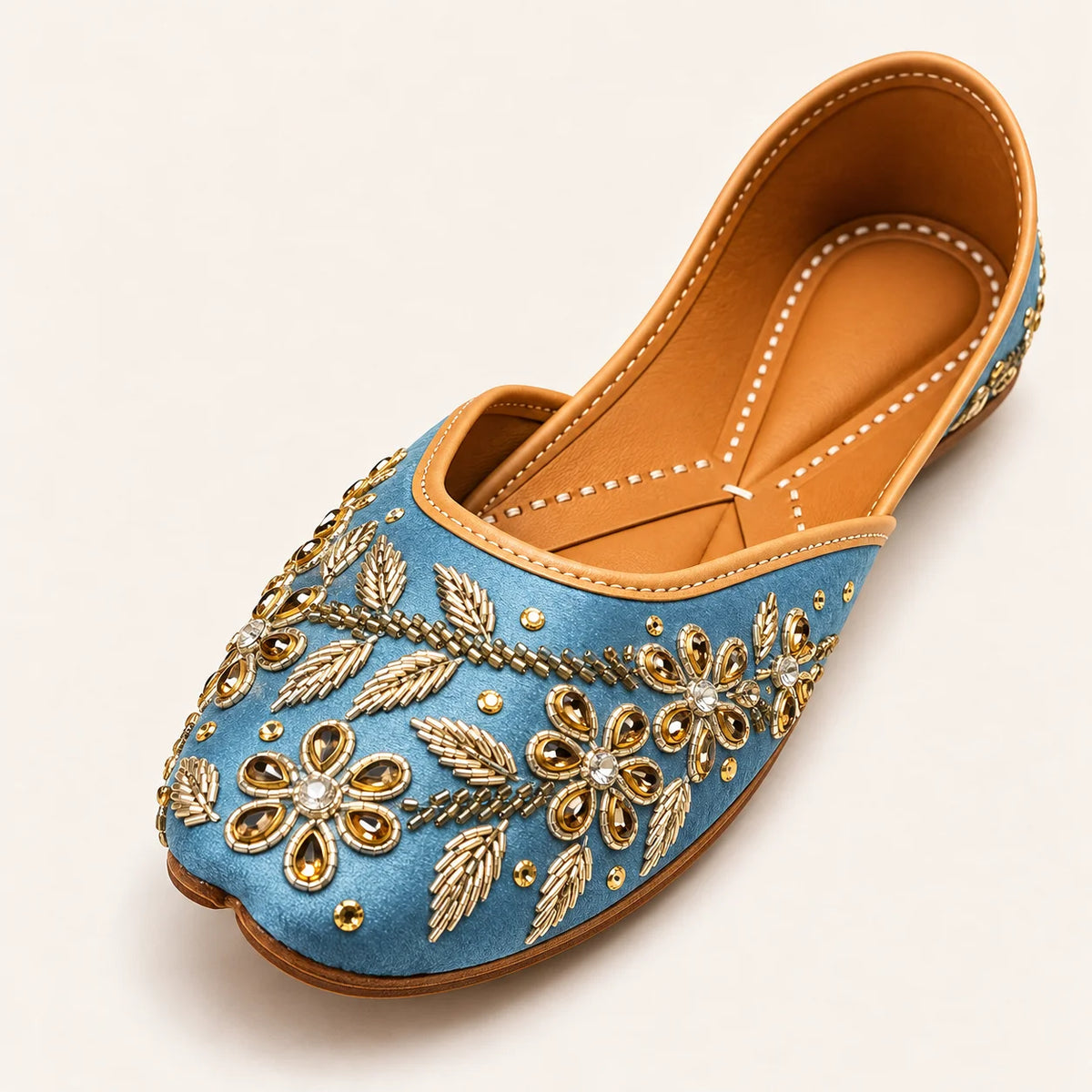 POWDER BLUE HANDWORK JUTTIS FOR WOMEN