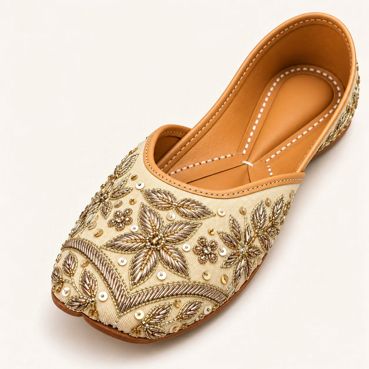 SITARA OFF WHITE HANDWORK JUTTIS FOR WOMEN